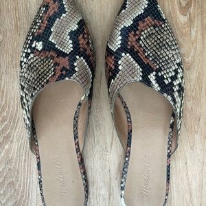 Madewell Remi Mule in Snake Embossed Leather - Spiced Cider